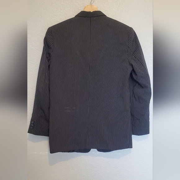 Amherst Collection Boys Black Pin Stripe Blazer Suit Jacket Size 16 Prep - Picture 4 of 7